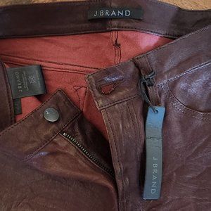Burgundy leather jeans size 27